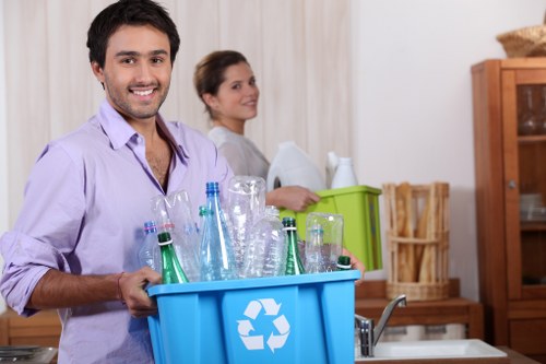 Decluttered garage with systematic sorting and disposal